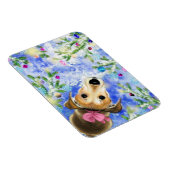 Puppy met roze lint - prettig kerstfeest magneet (Rechterzijde)