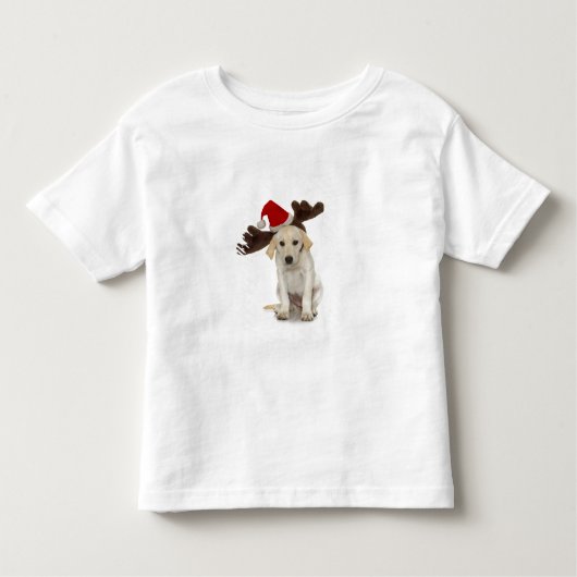 Puppy met Santa Hat en rendieroorten Kinder Shirts (Voorkant)