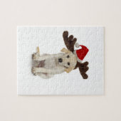 Puppy met Santa Hat en rendieroorten Legpuzzel (Horizontaal)