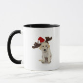 Puppy met Santa Hat en rendieroorten Mok (Links)