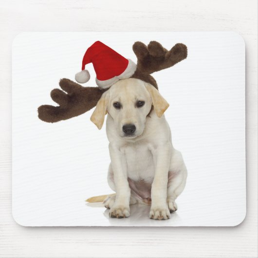 Puppy met Santa Hat en rendieroorten Muismat (Voorkant)