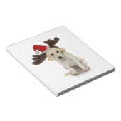Puppy met Santa Hat en rendieroorten Notitieblok (Schuin)