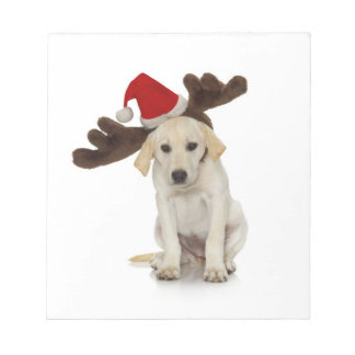 Puppy met Santa Hat en rendieroorten Notitieblok