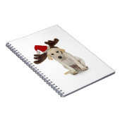 Puppy met Santa Hat en rendieroorten Notitieboek (Rechterzijde)