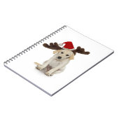 Puppy met Santa Hat en rendieroorten Notitieboek (Linkerzijde)