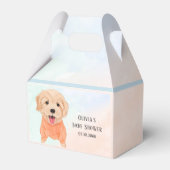 Puppy met Waterverf Baby shower Bedankdoosjes (Voorkant Zijde)