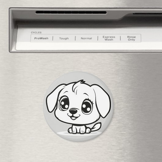 Puppy met zwarte omtrek magneet (Insitu (Vaatwasser))