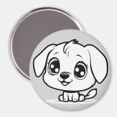 Puppy met zwarte omtrek magneet (Voorkant / Achterkant)