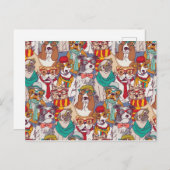 Puppy Mode Patroon Briefkaart (Voorkant / Achterkant)