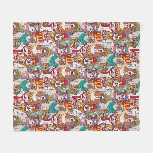 Puppy Mode Patroon Fleece Deken (Voorkant (Horizontaal))