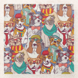 Puppy Mode Patroon Glazen Onderzetter