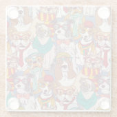 Puppy Mode Patroon Glazen Onderzetter (Achterkant)