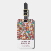 Puppy Mode Patroon | Jouw namen toevoegen Bagagelabel (Voorkant verticaal)