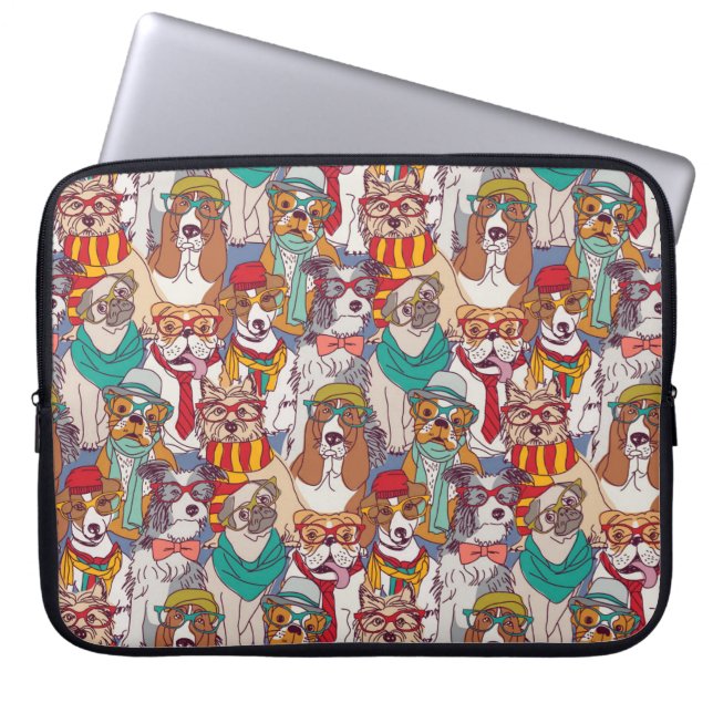 Puppy Mode Patroon Laptop Sleeve (Voorkant)