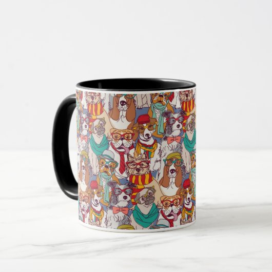 Puppy Mode Patroon Mok (Voorkant links)