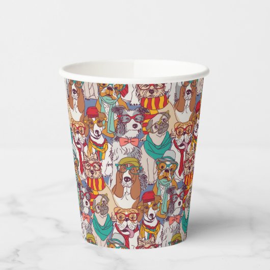 Puppy Mode Patroon Papieren Bekers (Links)