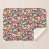 Puppy Mode Patroon Sherpa Deken (Voorkant (horizontaal))