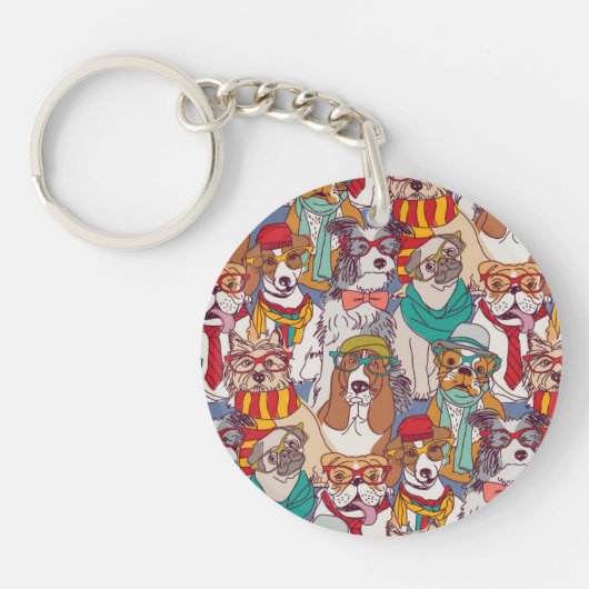 Puppy Mode Patroon Sleutelhanger (Voorkant)