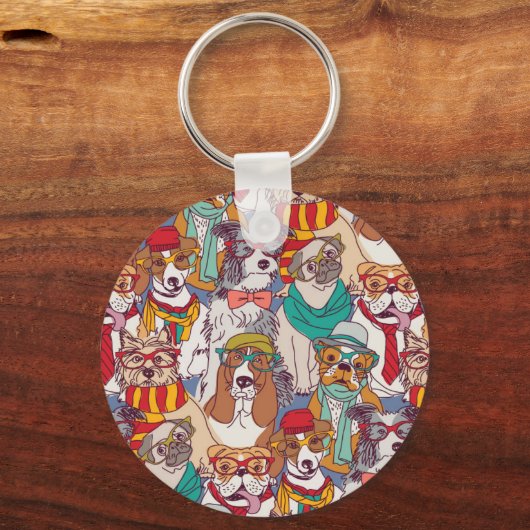 Puppy Mode Patroon Sleutelhanger (Voorkant)