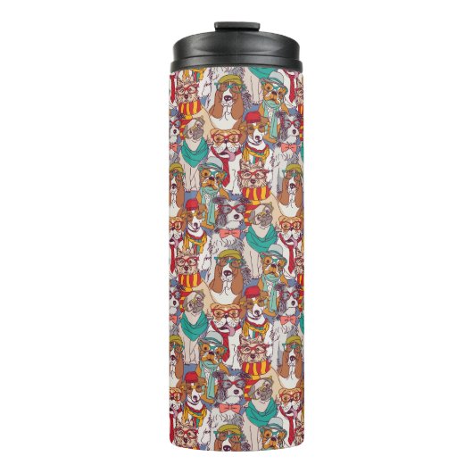 Puppy Mode Patroon Thermosbeker (Voorkant)