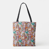Puppy Mode Patroon Tote Bag (Achterkant)