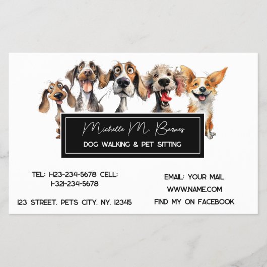 Puppy Moderne Hond Walker Huisdier Zittende Flyer (Voorkant)