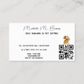 Puppy Moderne Hond Walker Zittend QR Code Visitekaartje (Achterkant)