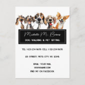 Puppy Moderne Hond Wandelen Zittend Zwart Wit Briefkaart (Voorkant)