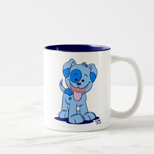 Puppy Mok Cute Blue Cartoon (Rechts)