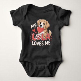 Puppy "My Lola Loves Me" Cute Dog Grandparent Romper