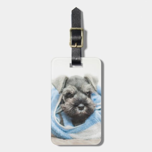 Puppy na Bath Bagagelabel (Voorkant verticaal)