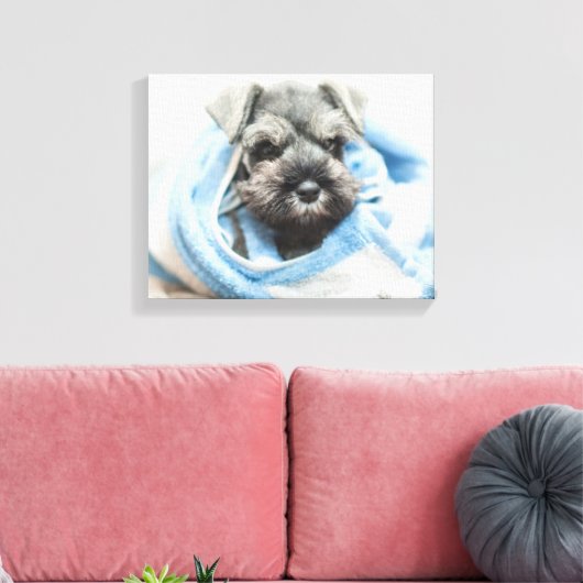 Puppy na Bath Canvas Afdruk (Insitu (Woonkamer))