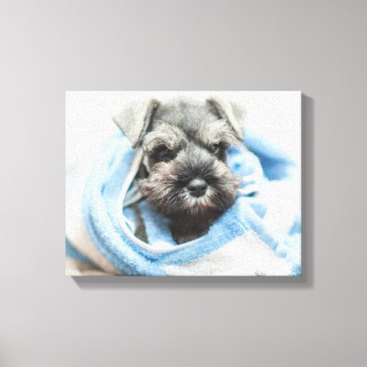 Puppy na Bath Canvas Afdruk (Voorkant)