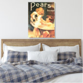 Puppy neemt een bad Antiek Canvas Afdruk (Insitu (Slaapkamer))