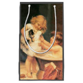 Puppy neemt een bad  Antiek Klein Cadeauzakje (Voorkant)