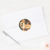 Puppy neemt een bad  Antiek Ronde Sticker (Envelop)