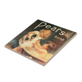 Puppy neemt een bad  Antiek Tegeltje (Zijkant)