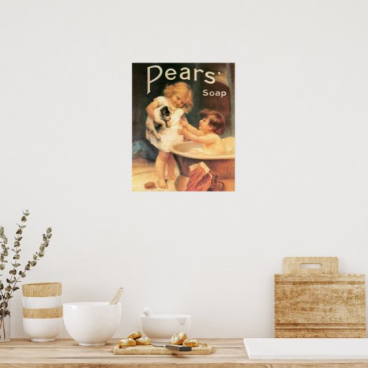 Puppy neemt een Bath Poster (Keuken)