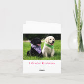 Puppy Note-kaart voor gele en zwarte labrador Kaart (Achterkant)