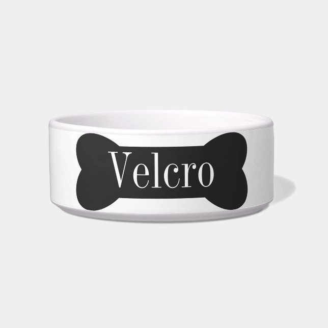 Puppy of Dog Personalized Bone Water Food Dish Voerbakje (Voorkant)
