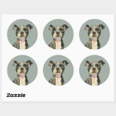 Puppy Ogen | Schattigee Pit Bull Terrier Dog Ronde Sticker (Vel)