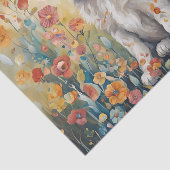 Puppy Omgeven Door Bloemen Decoupage Weefselpapier Tissuepapier (Detail)