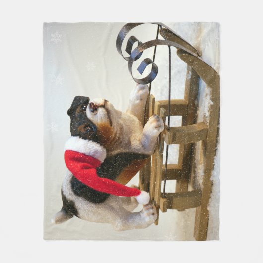 Puppy op een geleide fleece deken (Voorkant)