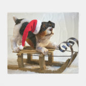 Puppy op een geleide fleece deken (Voorkant (Horizontaal))