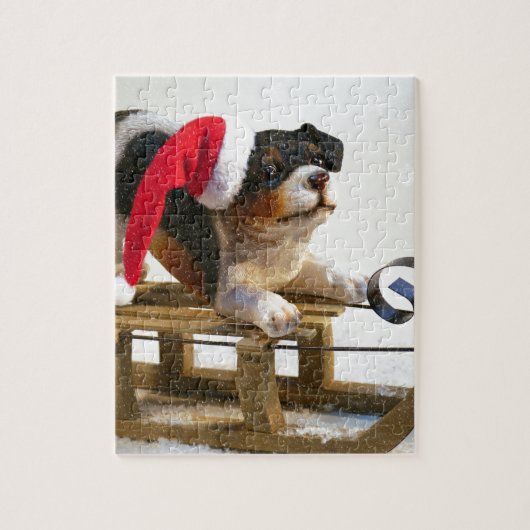 Puppy op een geleide legpuzzel (Verticaal)