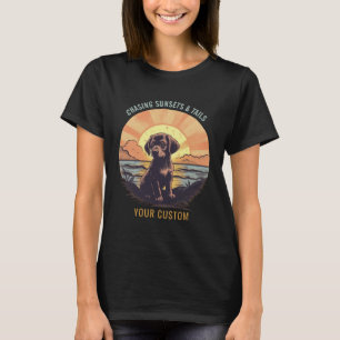 puppy op Sunset T-shirt