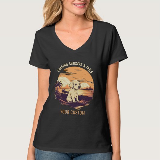 puppy op Sunset T-shirt (Voorkant)