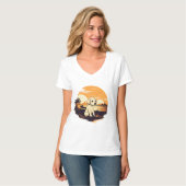 puppy op Sunset T-shirt (Voorkant volledig)