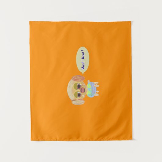 Puppy Oranje  Wandkleed (Voorkant)