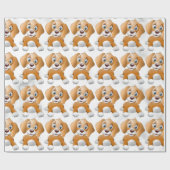 Puppy over marmeren steen cadeaupapier (Vlak)